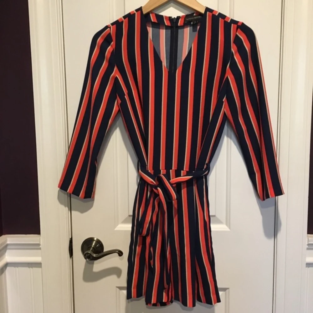 Banana Republic Navy & Orange Striped Romper - Picture 2 of 4